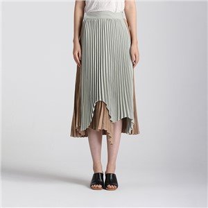 Falda larga plisada para mujer
