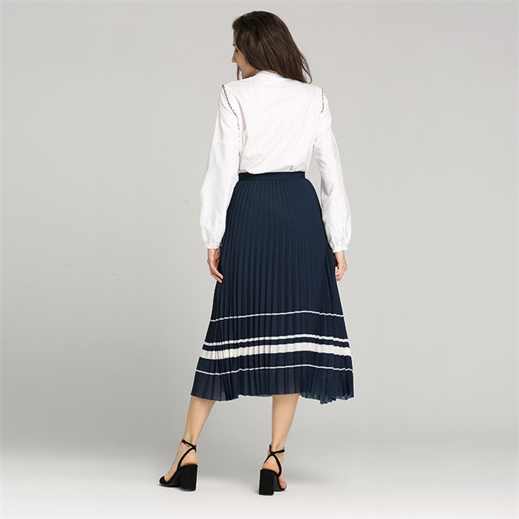 Women's High Waist Pleated Long Skirt